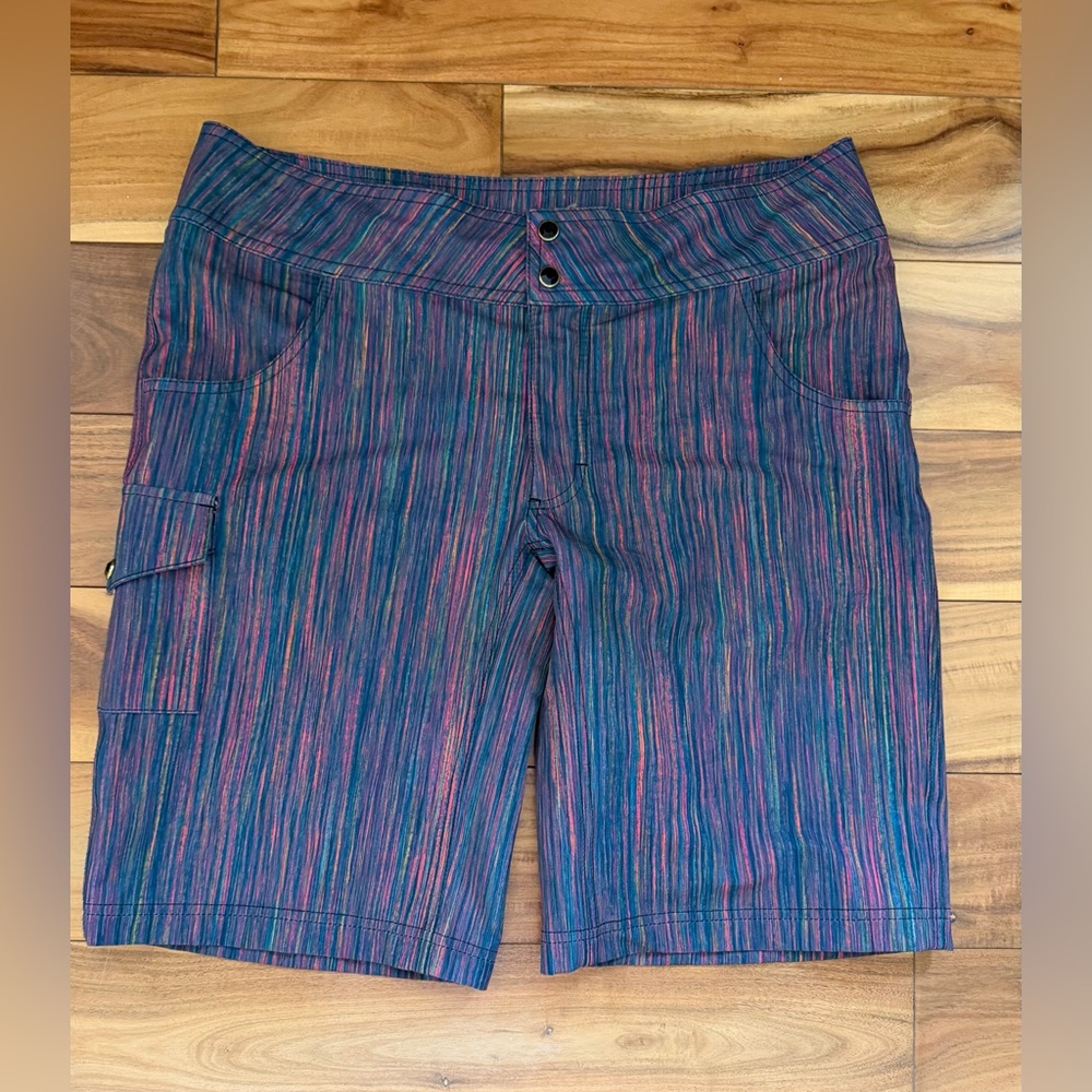 Women’s Multicolor Striped Biking Shorts